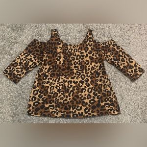 Cheetah Print Shoulder Cut-Out Top NWOT